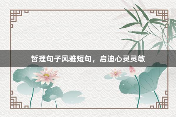 哲理句子风雅短句，启迪心灵灵敏